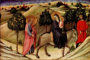 Flight to Egypt - Predella Panel Oil painting by Pietro Di Sano