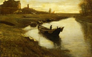 Venice, il Gamallo Oil painting by Pietro Fragiacomo