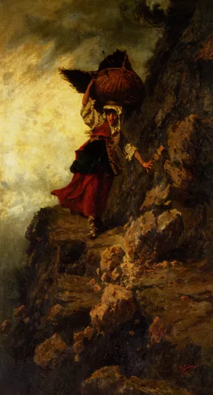 On The Mountain by Pietro Gabrini Oil Painting