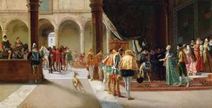 The Royal Visit by Pietro Gabrini - Oil Painting Reproduction