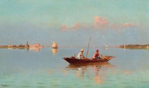 Venice, in the Lagoon by Pietro Galter Oil Painting