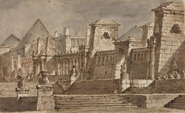 Main Product Photo of An Egyptian Stage Design  Painting by Pietro Gonzaga