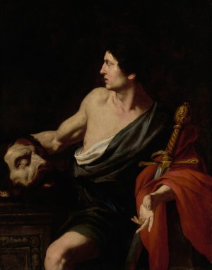 David with the Head of Goliath by Pietro Novelli Oil Painting