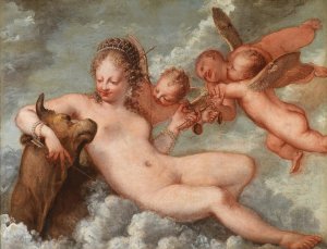 Venus accompanied by Libra and Taurus by Pietro Liberi Oil Painting