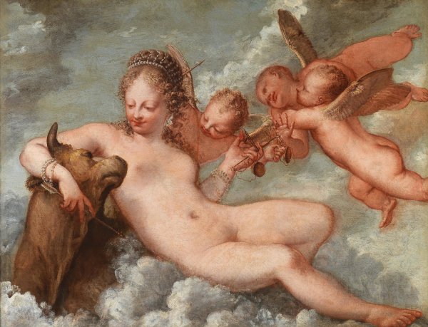 Venus accompanied by Libra and Taurus by Pietro Liberi - Hand-Painted Oil Painting Reproduction