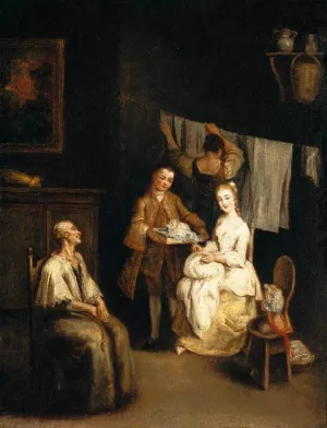 An Interior by Pietro Longhi - Oil Painting Reproduction