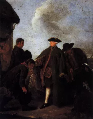 Arriving for the Hunt Oil painting by Pietro Longhi