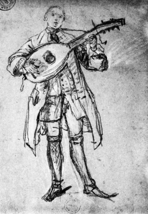 Lute Player Oil painting by Pietro Longhi