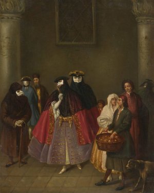 Meeting of the Dominoes by Pietro Longhi Oil Painting