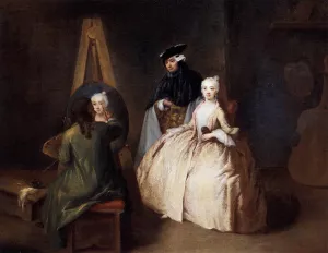 Painter in His Studio by Pietro Longhi - Oil Painting Reproduction