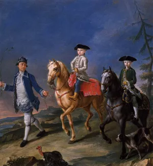Promenade on Horseback by Pietro Longhi Oil Painting