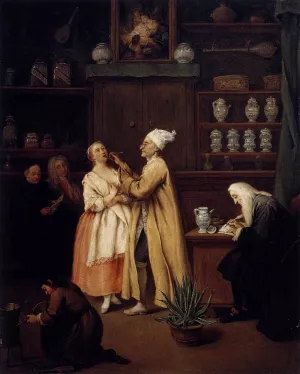 The Apothecary by Pietro Longhi - Oil Painting Reproduction