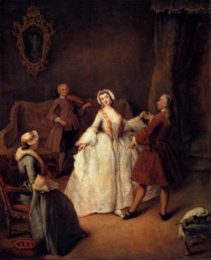 The Dancing Lesson by Pietro Longhi Oil Painting
