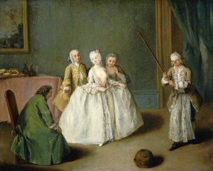 The Game of the Cooking Pot by Pietro Longhi Oil Painting