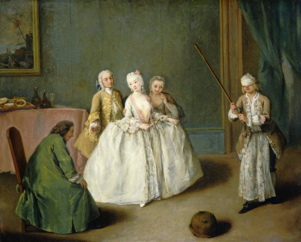 The Game of the Cooking Pot  by Pietro Longhi - Hand-Painted Oil Painting Reproduction