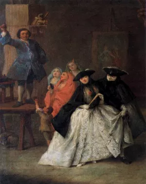 The Mountebank by Pietro Longhi - Oil Painting Reproduction