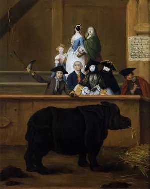 The Rhinoceros by Pietro Longhi - Oil Painting Reproduction