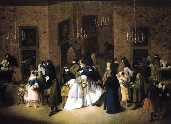 Main Product Photo of The Ridotto in Venice Painting by Pietro Longhi