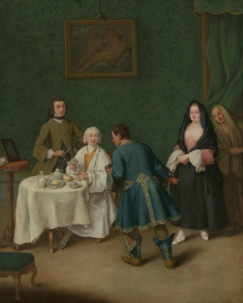 The Temptation  by Pietro Longhi - Hand-Painted Oil Painting Reproduction