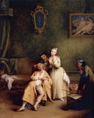 The Tickle Oil painting by Pietro Longhi