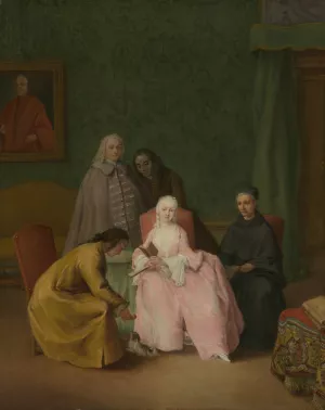 The Visit by Pietro Longhi Oil Painting