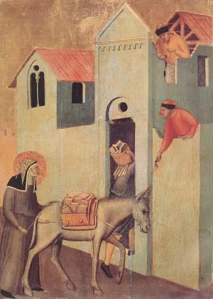 Beata Umilta Transport Bricks to the Monastery by Pietro Lorenzetti - Oil Painting Reproduction