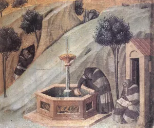 Elisha's Well by Pietro Lorenzetti Oil Painting