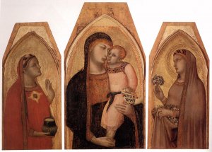 Madonna and Child with Mary Magdalene and St Dorothea by Pietro Lorenzetti Oil Painting