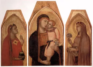 Madonna and Child with Mary Magdalene and St Dorothea by Pietro Lorenzetti - Oil Painting Reproduction