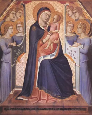Madonna Enthroned with Angels by Pietro Lorenzetti Oil Painting