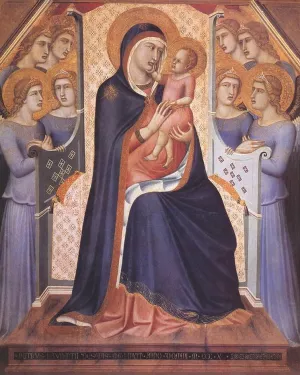 Madonna Enthroned with Angels Oil painting by Pietro Lorenzetti