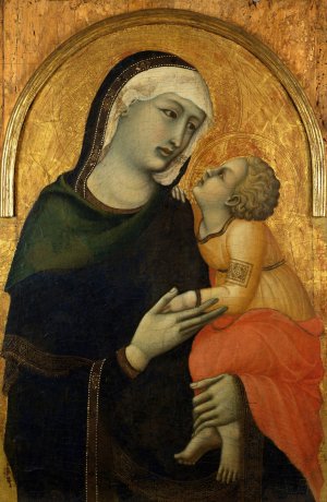 Madonna with Chid by Pietro Lorenzetti Oil Painting