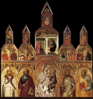 Polyptych by Pietro Lorenzetti Oil Painting
