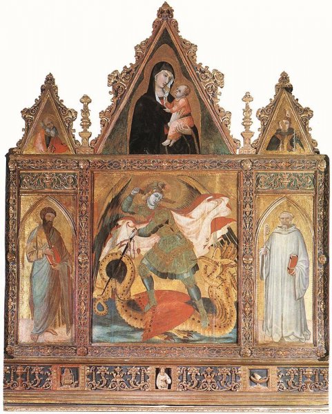 St Michael by Pietro Lorenzetti - Hand-Painted Oil Painting Reproduction