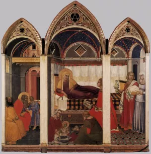 The Birth of Mary Oil painting by Pietro Lorenzetti