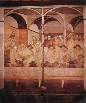 The Oath of St Louis of Toulouse by Pietro Lorenzetti Oil Painting