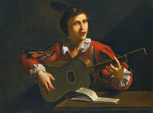 A Guitar-Player Seated In An Interior by Pietro Paolini - Hand-Painted Oil Painting Reproduction