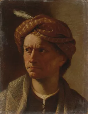 Portrait Of A Man, Head And Shoulders, Wearing A Turban by Pietro Paolini Oil Painting