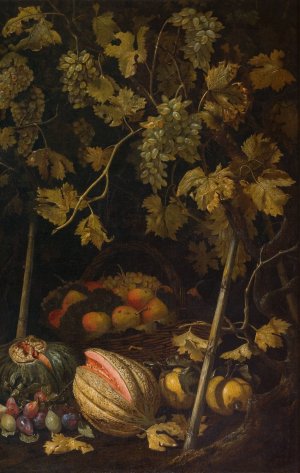 Still Life with Fruit and Vine by Pietro Paolo Bonzi Oil Painting