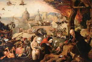 Temptation of St Anthony by Pietro Paolo Galeotti - Oil Painting Reproduction