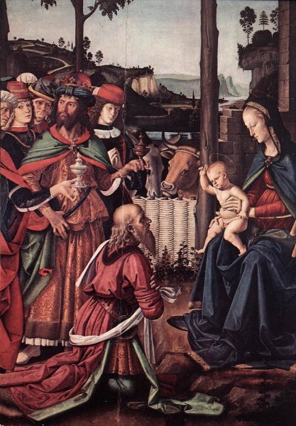 Main Product Photo of Adoration of the Kings Epiphany [detail] Painting by Pietro Perugino