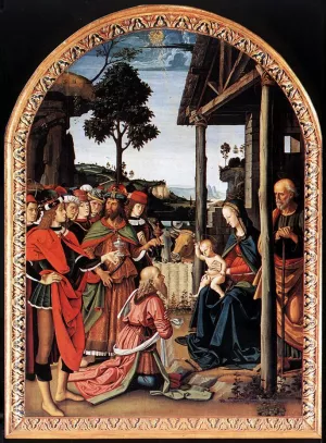 Adoration of the Kings Epiphany Oil painting by Pietro Perugino