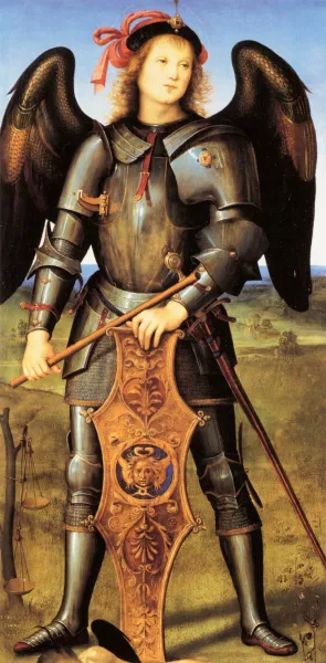 Archangel Michael Oil painting by Pietro Perugino