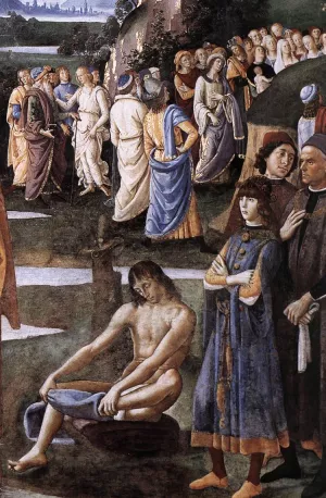 Baptism of Christ Detail painting by Pietro Perugino