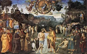 Baptism of Christ Oil painting by Pietro Perugino