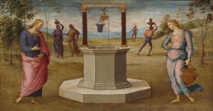 Christ and the Woman of Samaria by Pietro Perugino Oil Painting