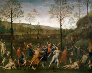 Combat of Love and Chastity by Pietro Perugino Oil Painting