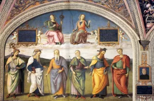 Famous Men of Antiquity 1 by Pietro Perugino - Oil Painting Reproduction