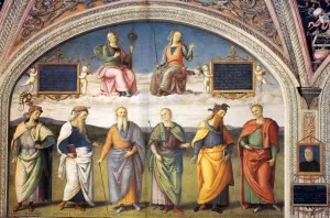 Famous Men of Antiquity 1 Oil painting by Pietro Perugino