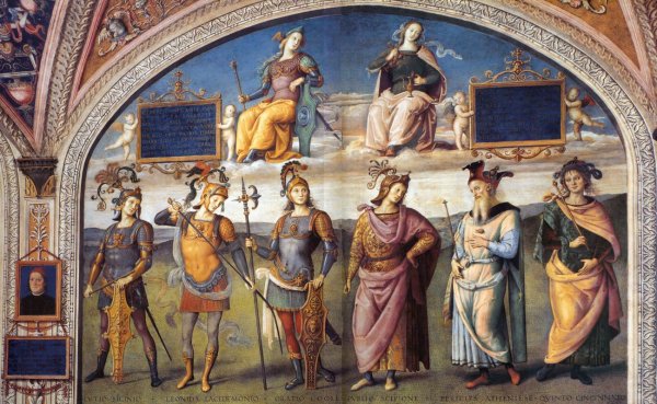 Famous Men of Antiquity 2 by Pietro Perugino - Hand-Painted Oil Painting Reproduction